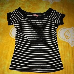Forever 21 Striped Lace Shirt